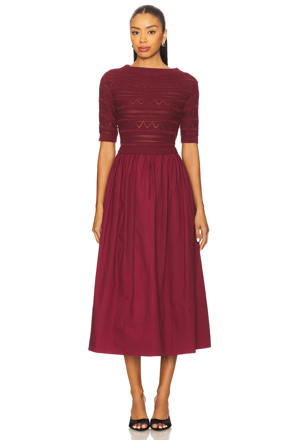 midi dress formal Ella Orange Off Shoulder Formal Dress
