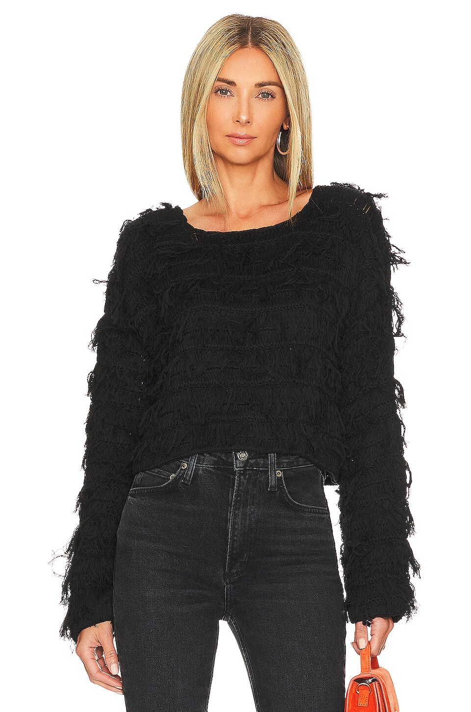 Cleobella Fringe Sweater in Black | REVOLVE