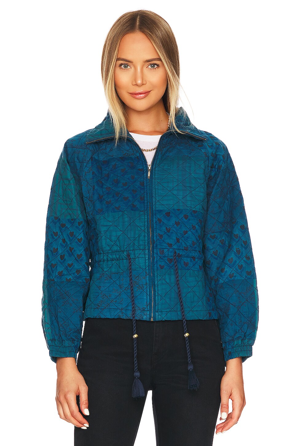 Cleobella Quilted Patchwork Jacket in Indigo