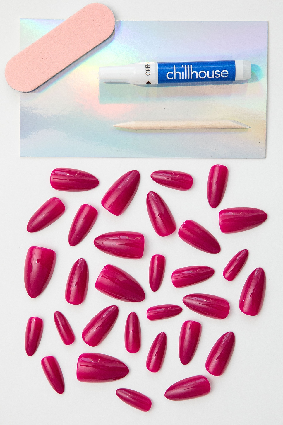 Pink Luck Be A Lady Elongated Almond Chill Tips Press-on Nails