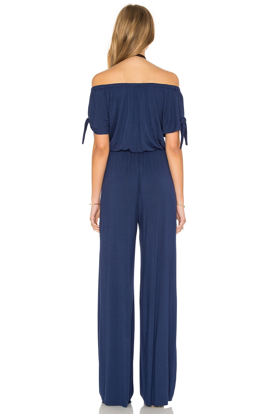 Clayton Daliah Off The Shoulder Jumpsuit in Navy | REVOLVE