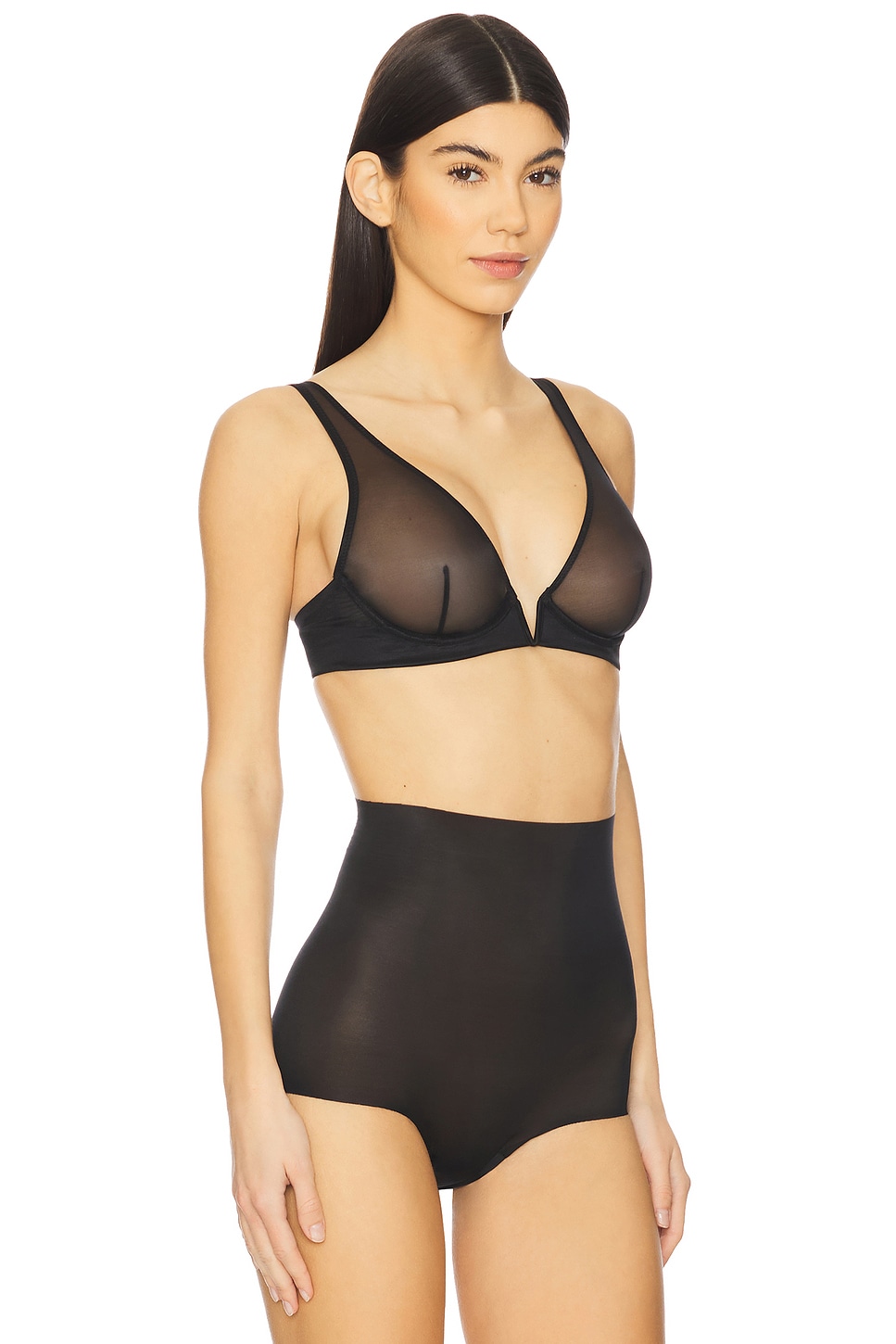 Chic Mesh Plunge Underwire Bra - Thumbnail 2
