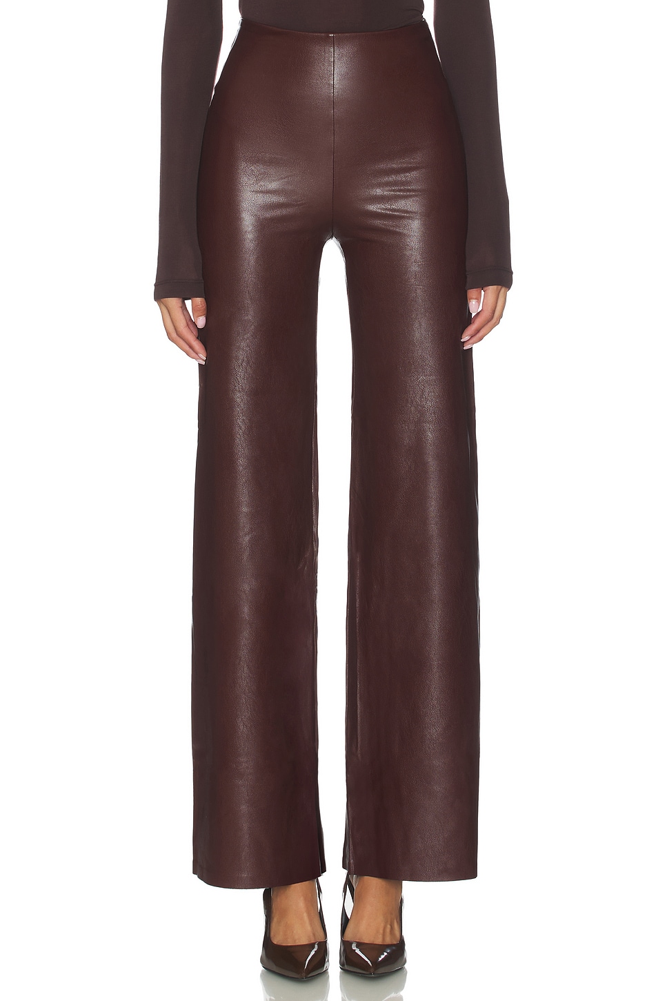 Faux Leather Wide Leg Pant