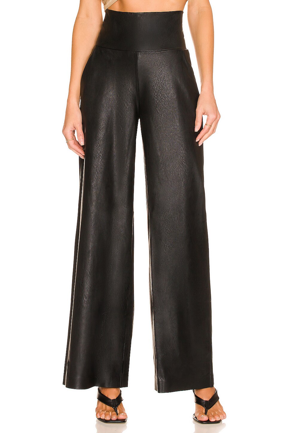 Commando Faux Leather Wide Leg Pant in Black | REVOLVE