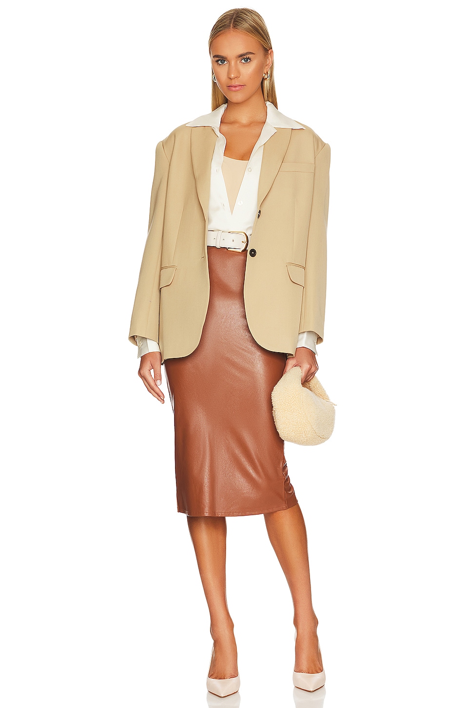 Commando Faux Leather Midi Skirt in Cocoa REVOLVE