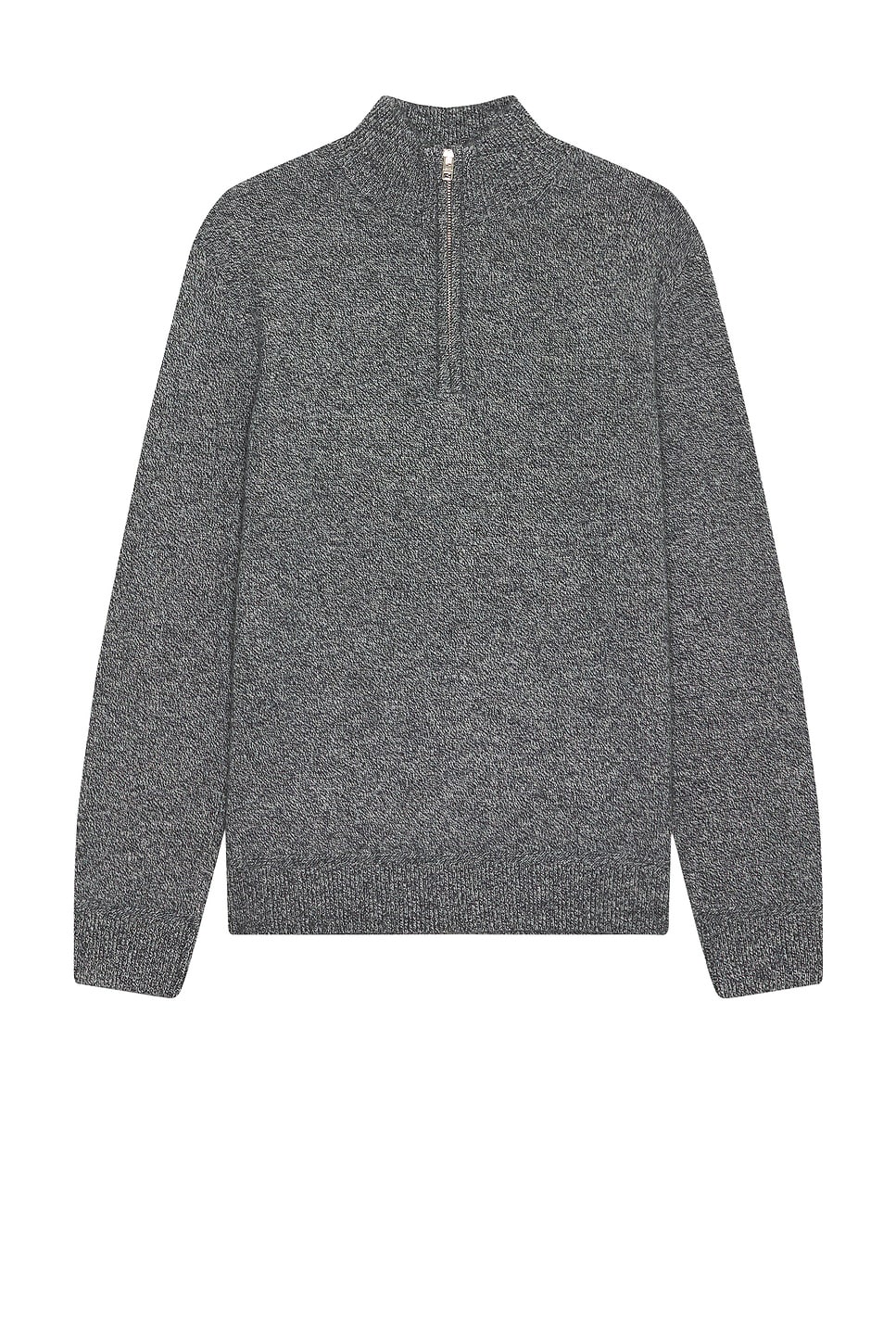 Club Monaco Cash Blend Quarter Zip Sweater in Black & White