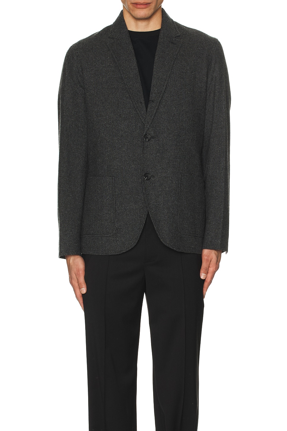 Wool Houndstooth Blazer - Thumbnail 4