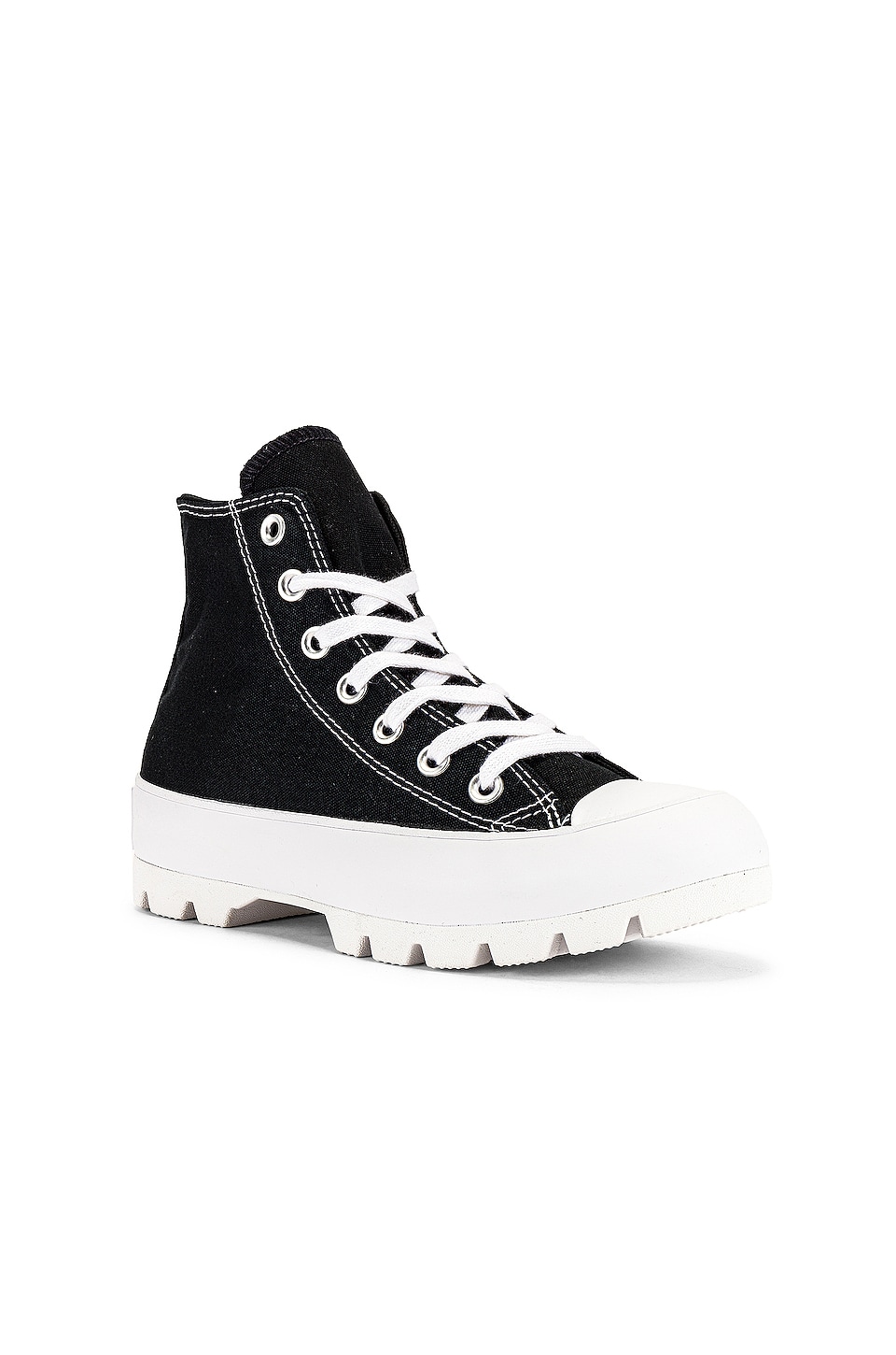 Converse Chuck Taylor All Star Lugged Hi Sneaker in Black & White | REVOLVE
