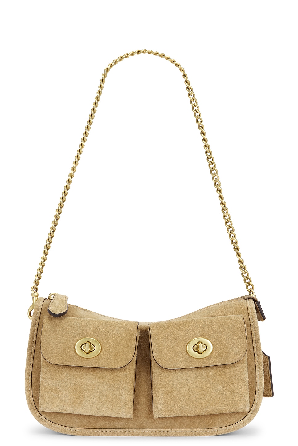 Coach Originals Suede Twin Turnlock Waverly Shoulder Bag in Soul 