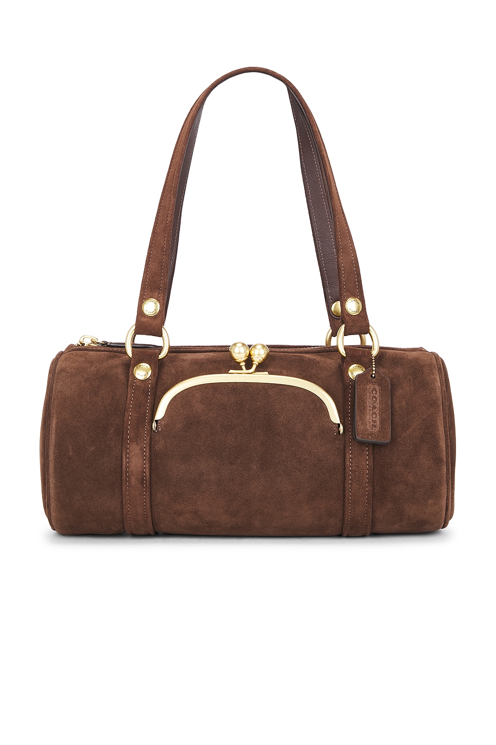 Originals Suede Kisslock Barrel Bag