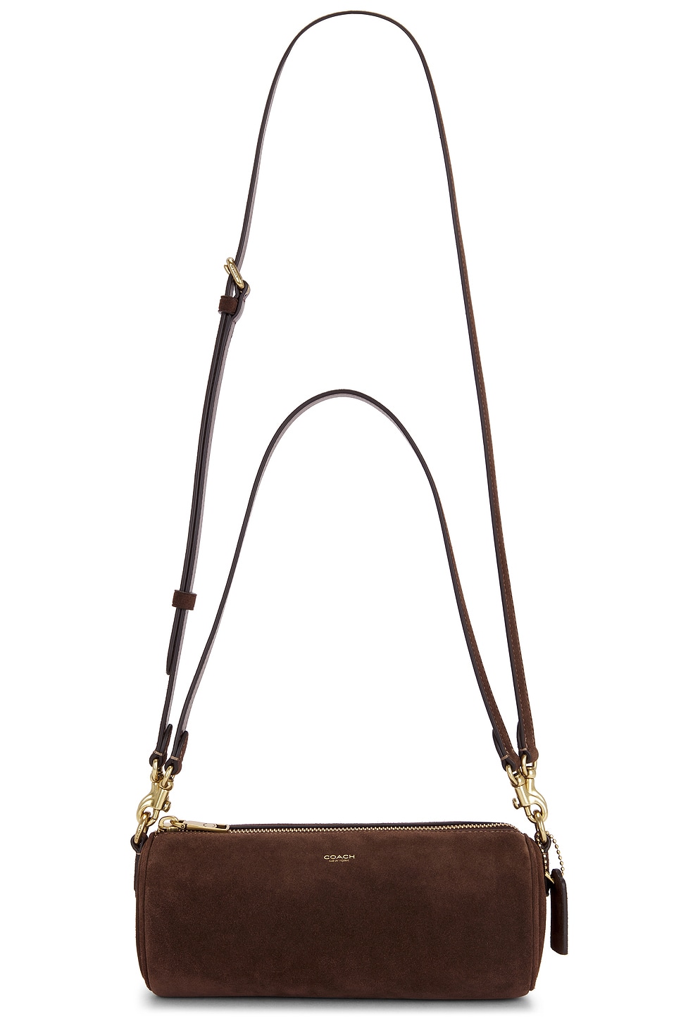 Suede Barrel Bag