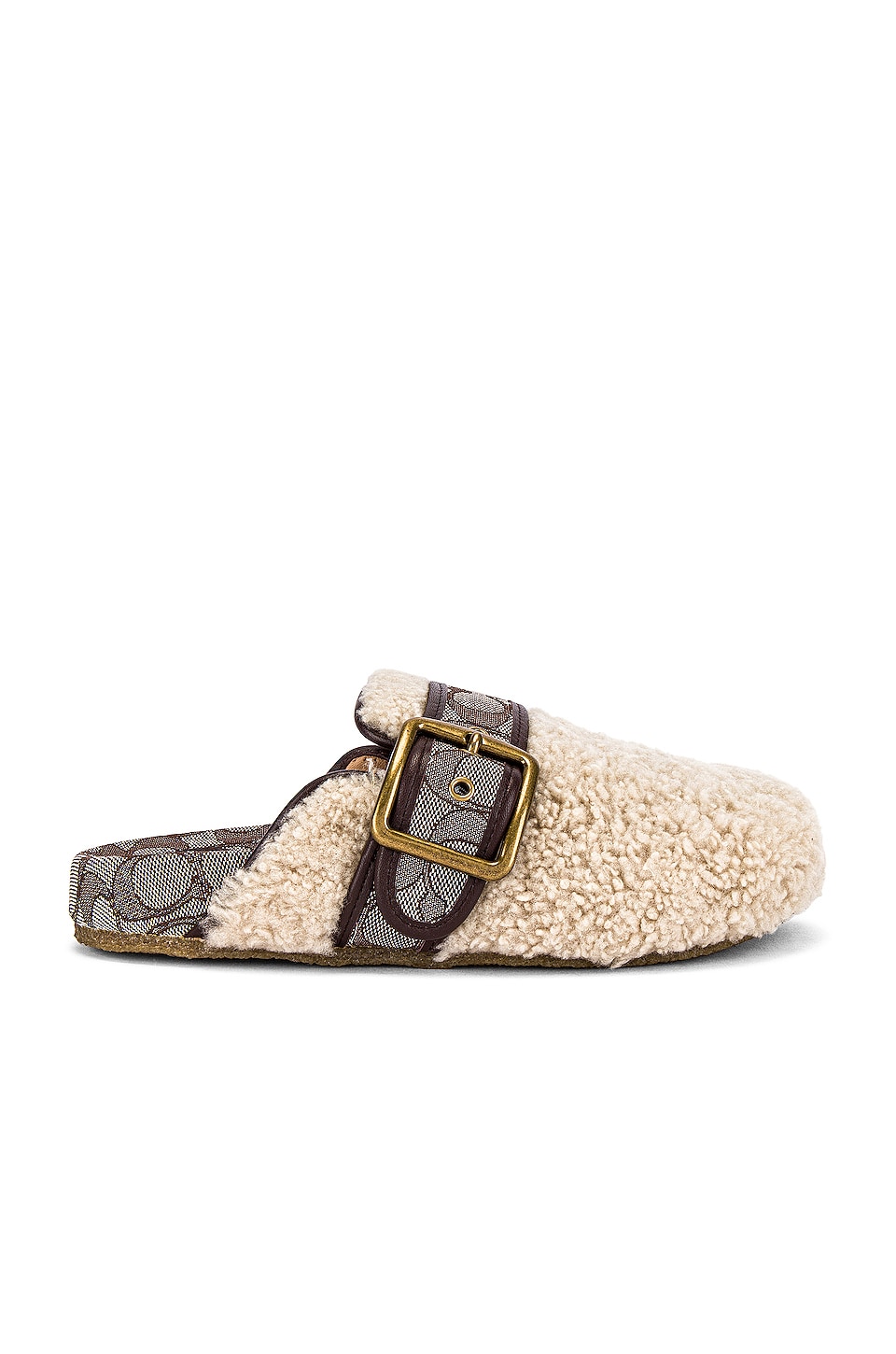 shearling clog coach