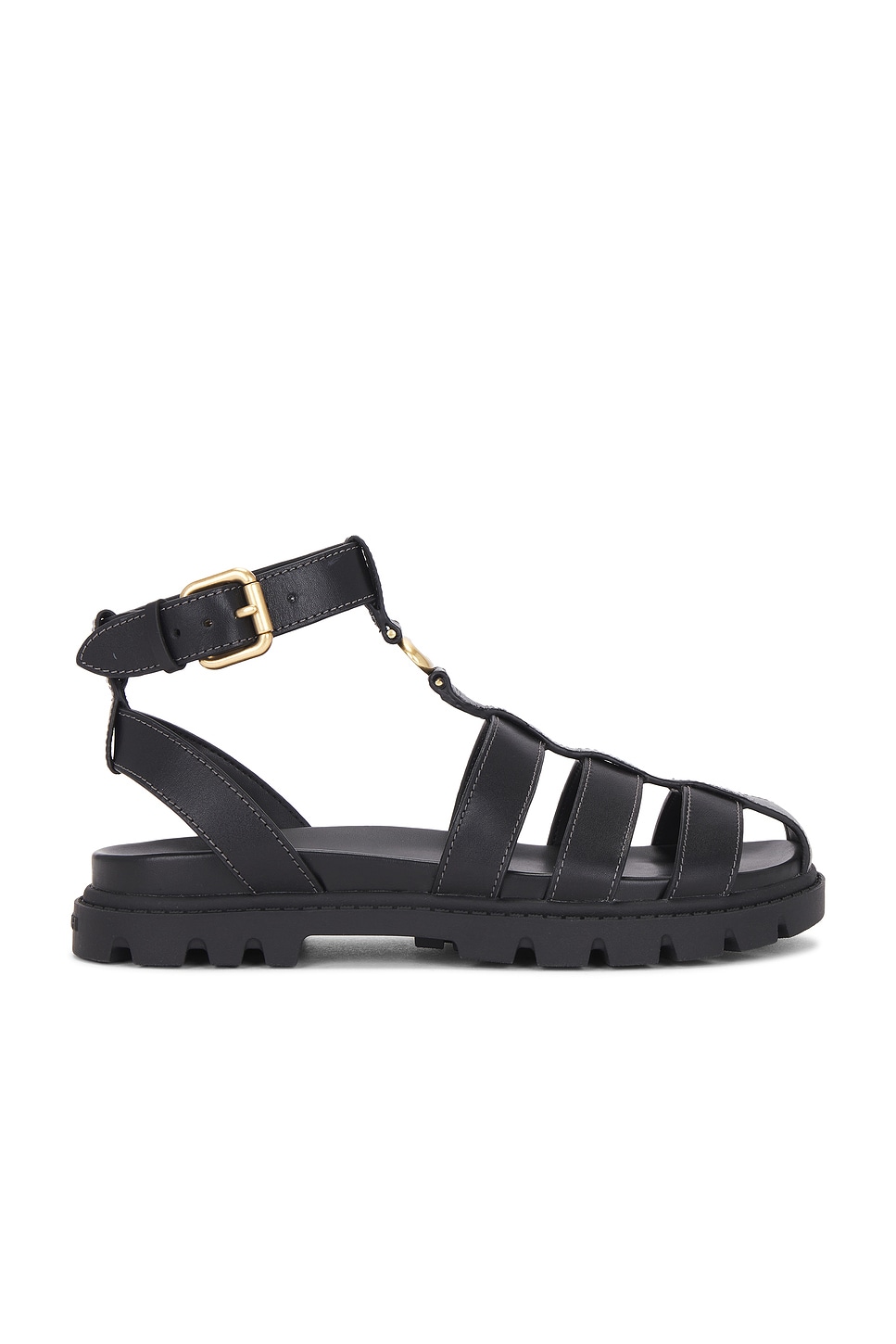 Coach Sculpted Fisherman Sandal in Black | REVOLVE