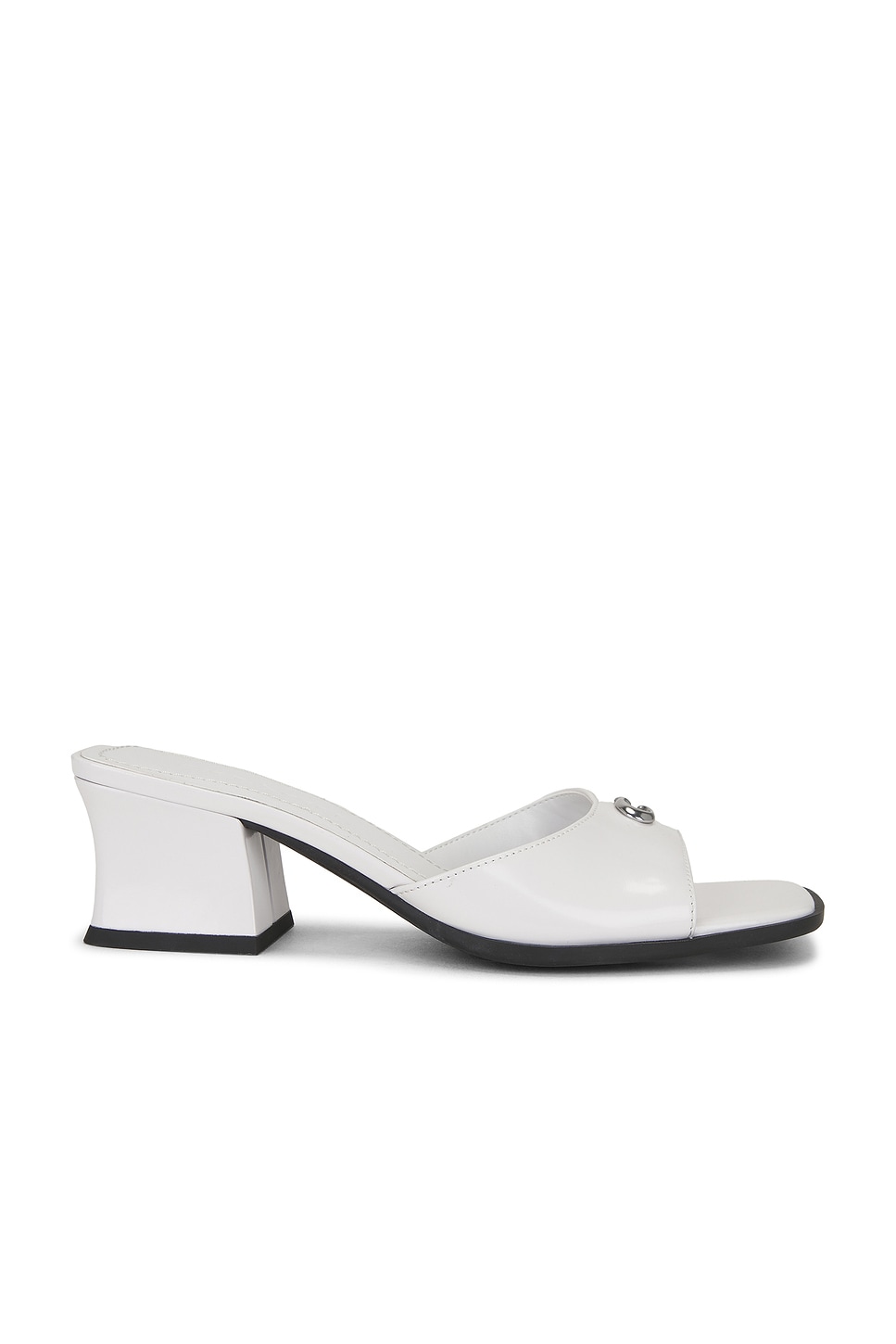 Coach Sculpted C Block Heel Sandal in Optic White | REVOLVE