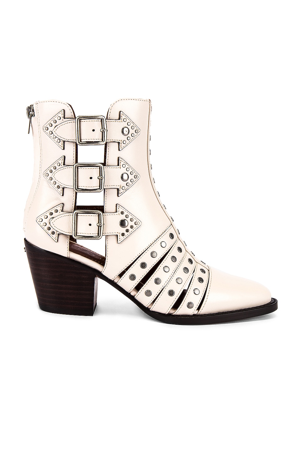 white studded bootie