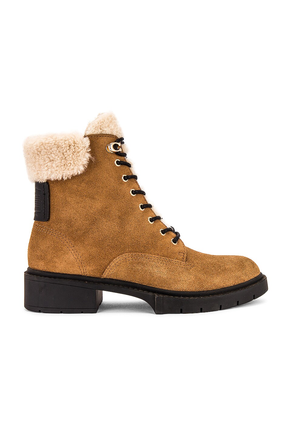 coach lorimer coated canvas monogram combat booties