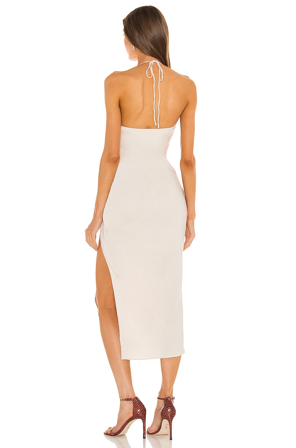 Camila Coelho Leahla Midi Dress in Nude REVOLVE