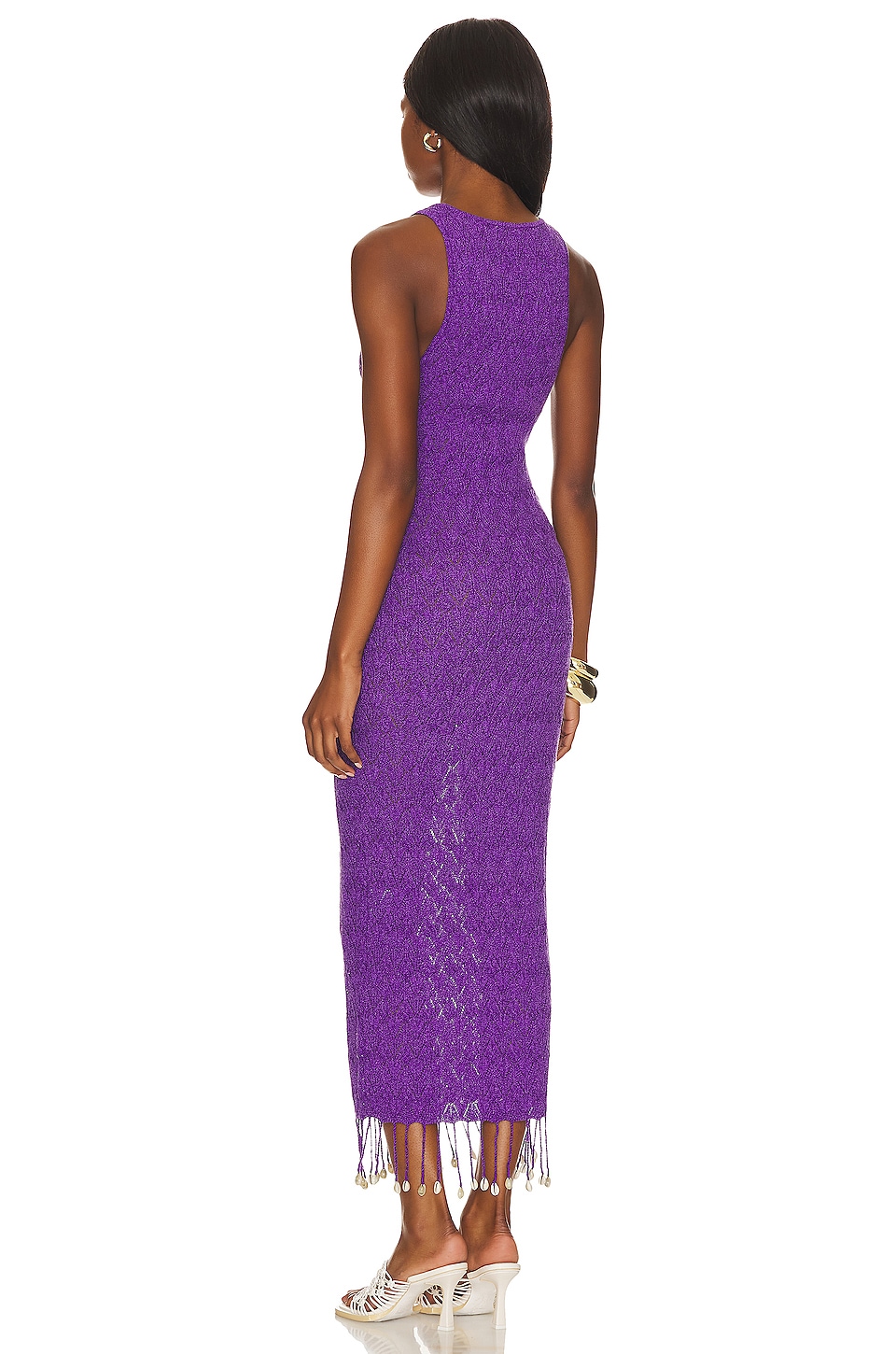 Camila Coelho Abeni Keyhole Midi Knit Dress in Purple | REVOLVE