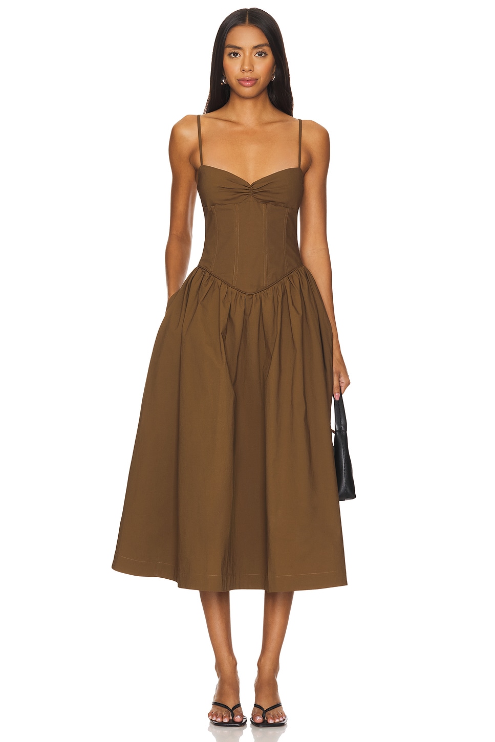 LOVERS + popular FRIENDS Easy Ruched Midi Dress - Carmel