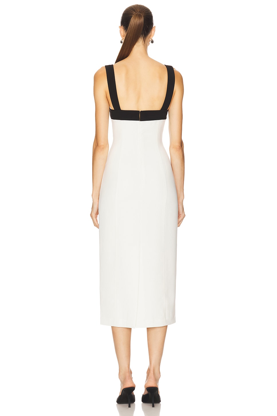 Camila Coelho Evangelina Midi Dress in Black & White | REVOLVE
