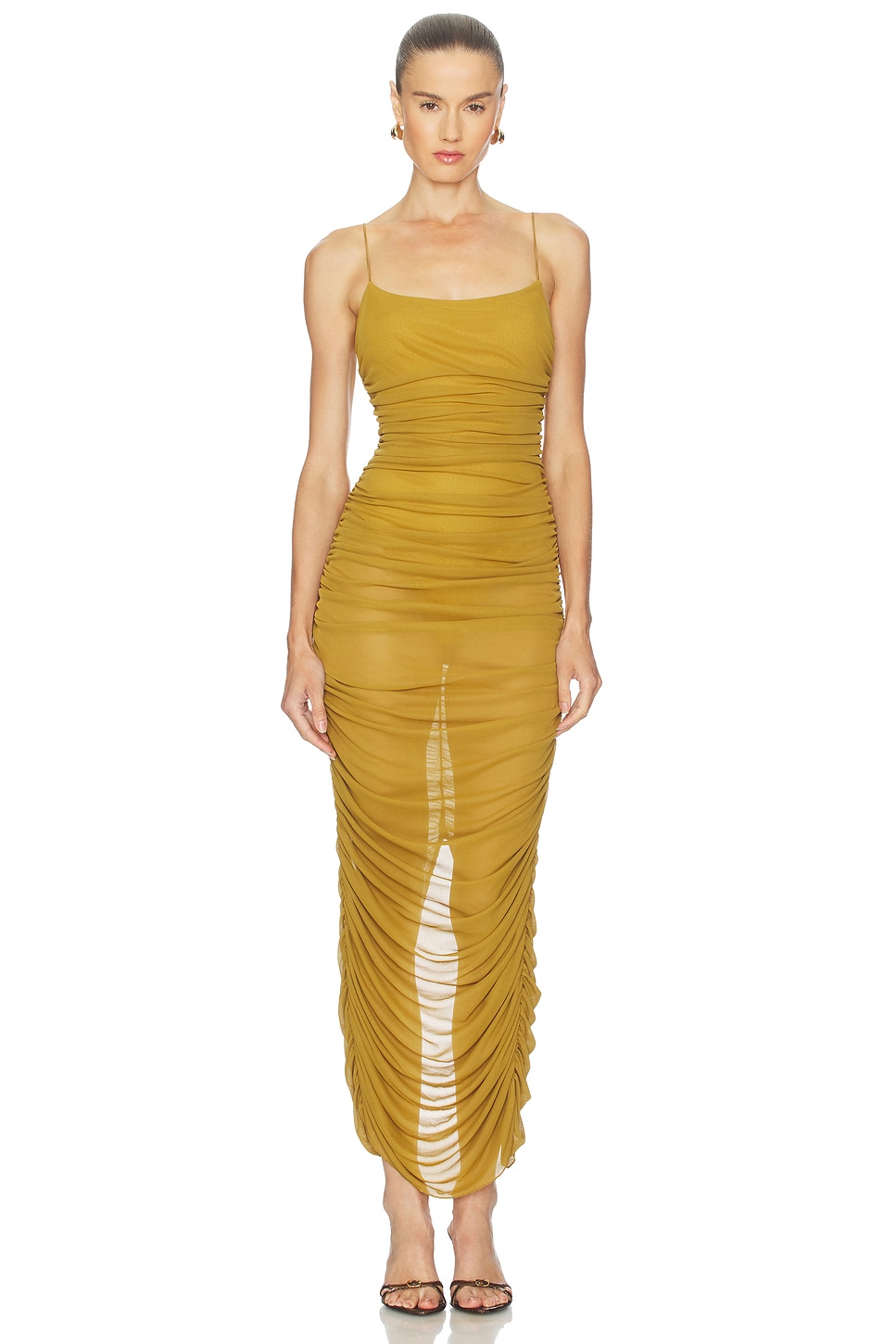 Camila Coelho Rocio Midi Dress in Chartreuse