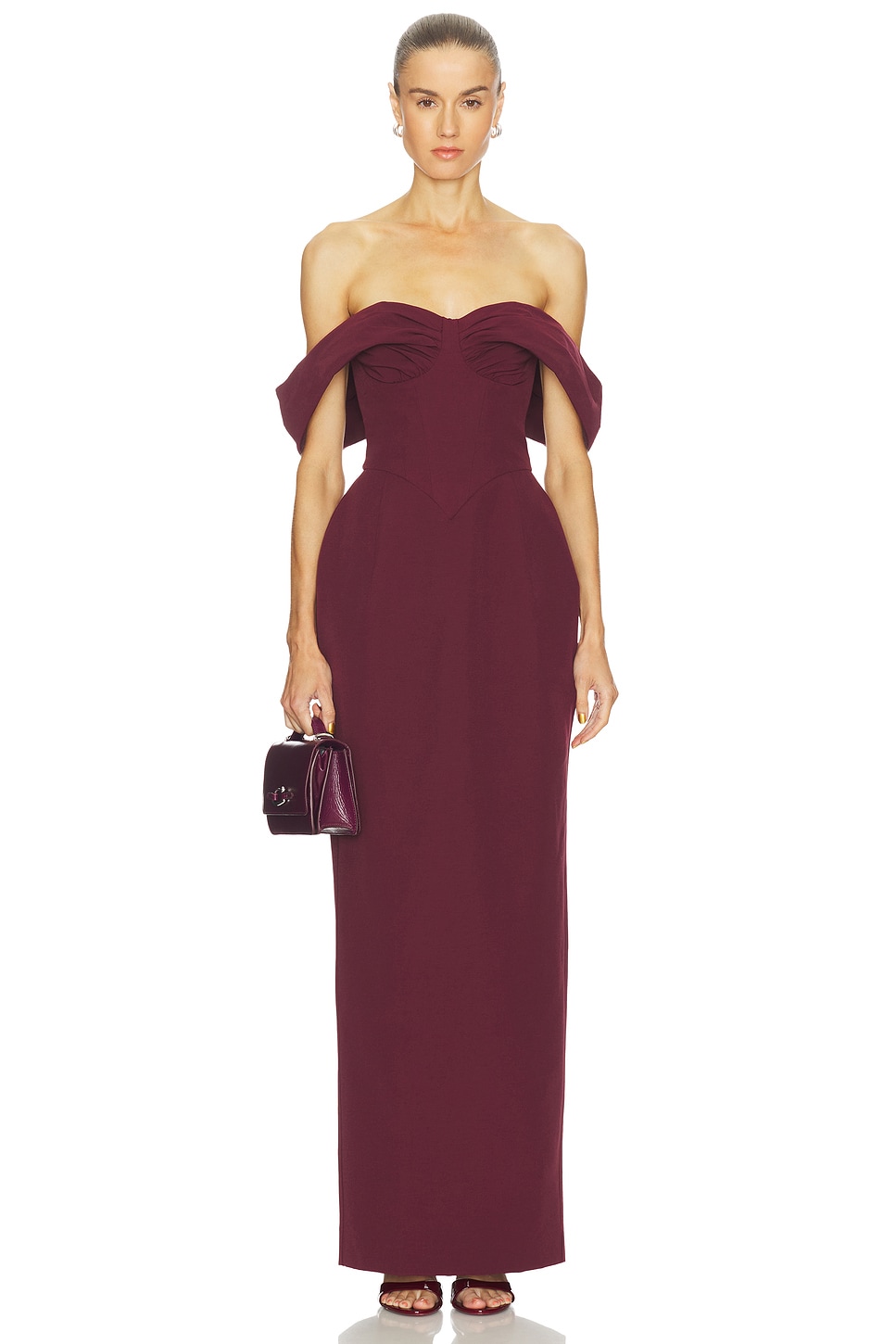 oxblood formal dress Tuckernuck Oxblood Dupioni Bow Esme Dress Oxblood / XXL
