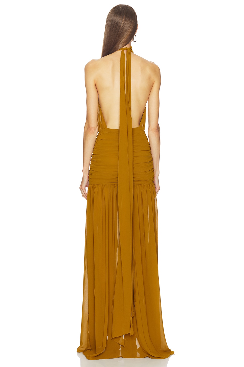 strapless open back dress Silk Long Sleeve Wrap Dress main image 0