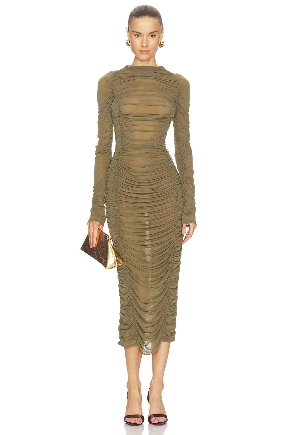 Camila Coelho Nayeli Midi Dress in Olive Green | REVOLVE