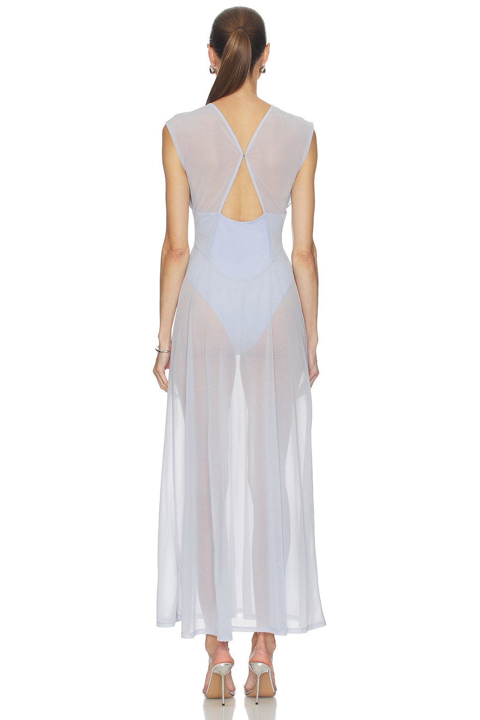 koemi sheer panel dress GUIZIO Koemi Sheer Panel Dress in Black