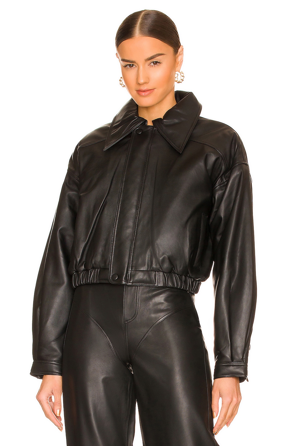 Camila Coelho Raven Leather Jacket in Black