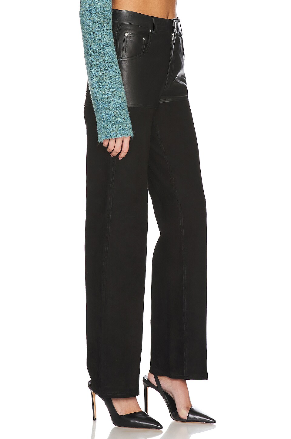 Camila Coelho Marceline Leather Pant in Black