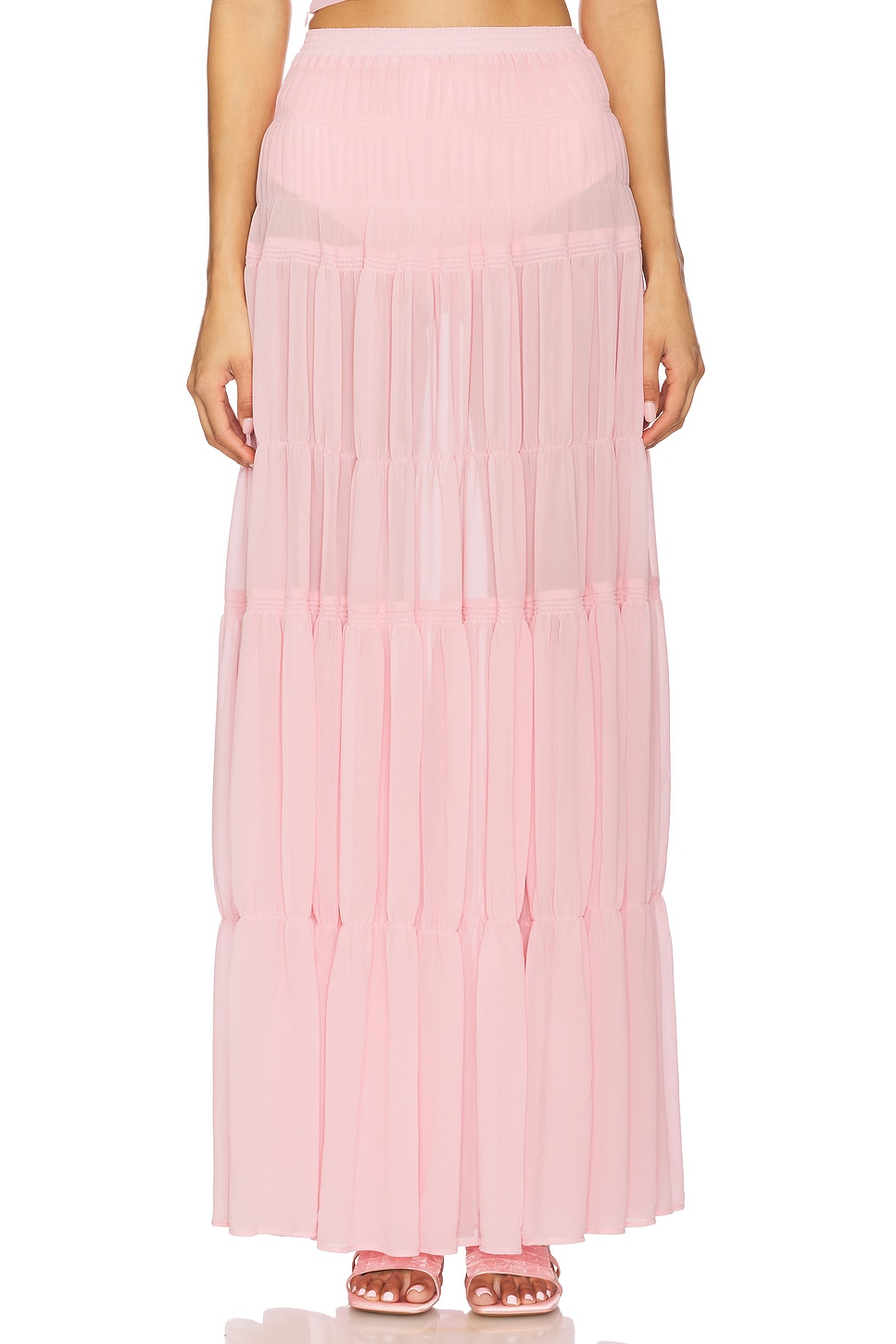 Camila Coelho Yara Maxi Skirt in Baby Pink | REVOLVE