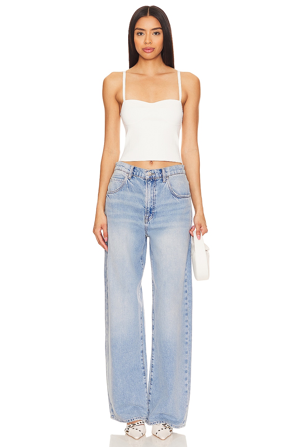 Camila Coelho Jade Knit Bustier in Ivory | REVOLVE