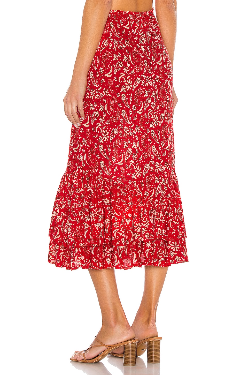 coolchange Florence Meadow Skirt in Flame & Buff | REVOLVE