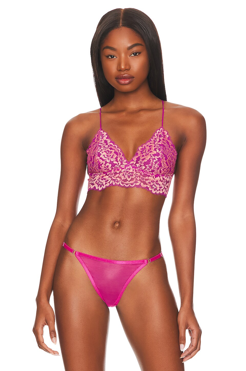Cosabella Pret A Porter Triangle Bralette in Cape Fuchsia & Rampur Sunset