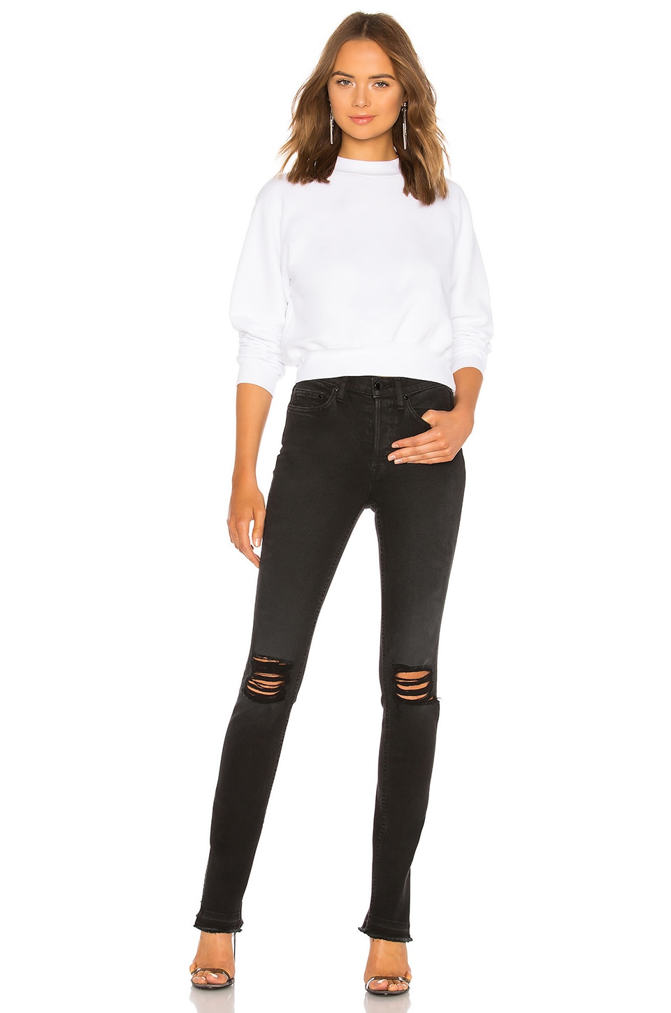 Cotton Citizen Milan Roundneck Cottonjersey Sweatshirt In White