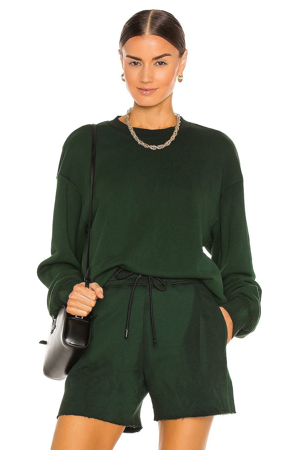 COTTON CITIZEN Brooklyn Oversized Crew in Hunter Mix REVOLVE