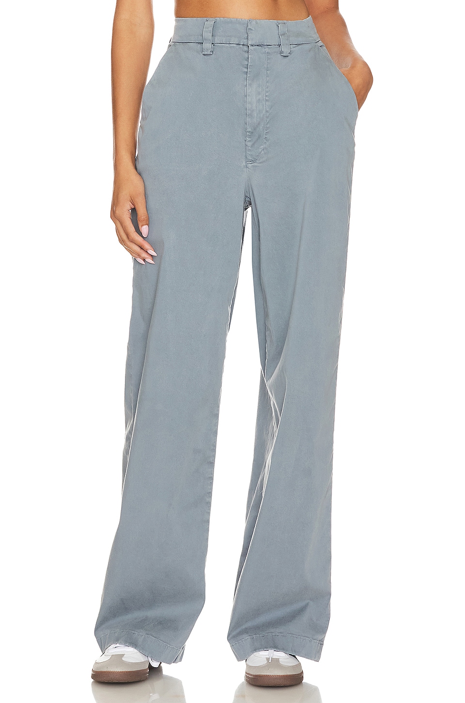 Scarlet Wide Leg Flare Pant In Chambray