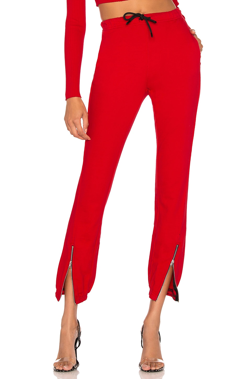 COTTON CITIZEN Milan Zip Jogger in Cherry