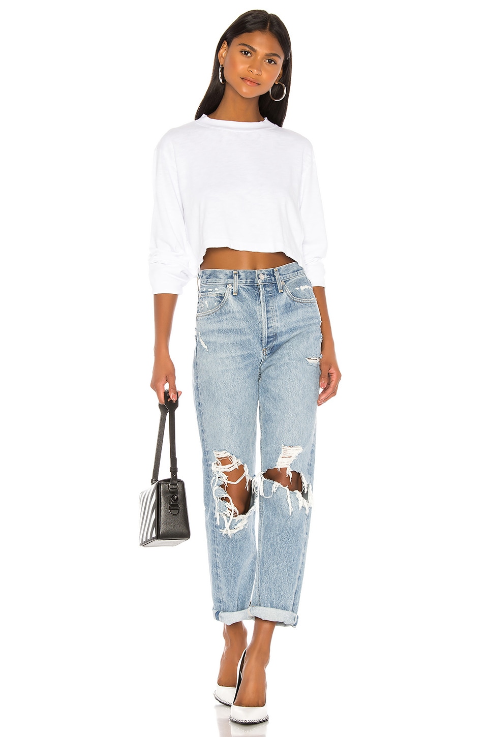 COTTON CITIZEN Tokyo Crop Shirt in White | REVOLVE