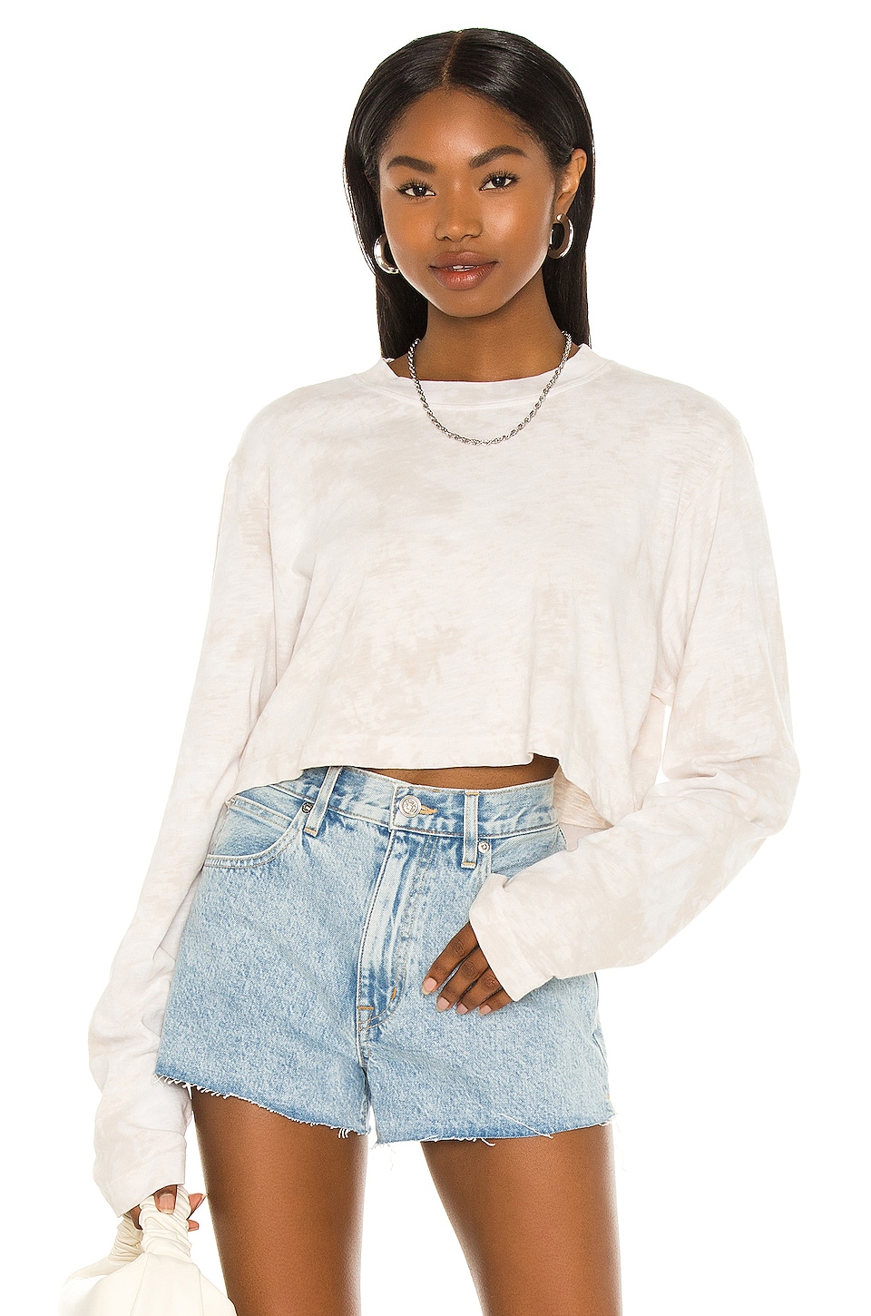 COTTON CITIZEN The Tokyo Crop LS Top in Pearl Crystal | REVOLVE