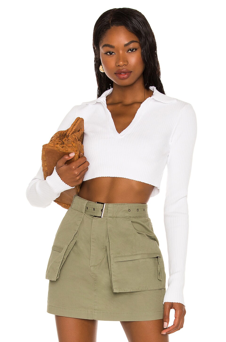 COTTON CITIZEN x REVOLVE Cropped Polo Shirt in White REVOLVE