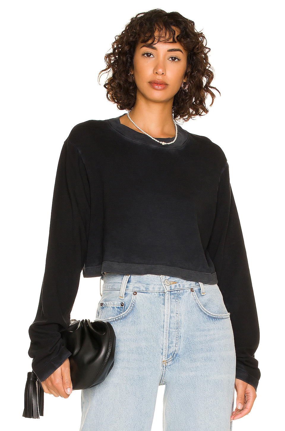 COTTON CITIZEN Tokyo Crop Long Sleeve in Vintage Black REVOLVE