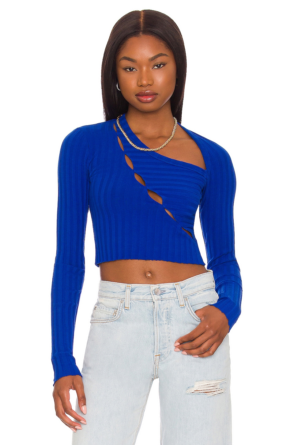 COTTON CITIZEN Capri Crop Shirt in Cobalt Blue REVOLVE