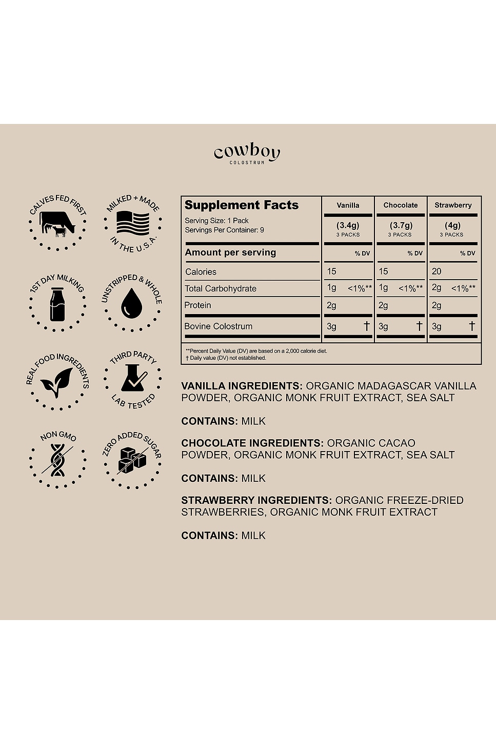 Cowboy Colostrum Variety Stick Packs 9ct | REVOLVE
