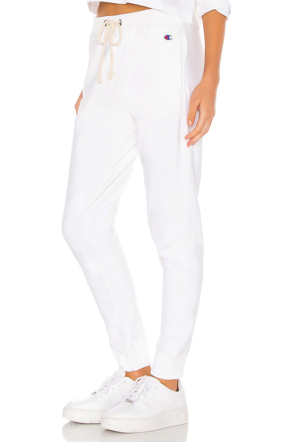 Champion Rib Cuff Pants in White