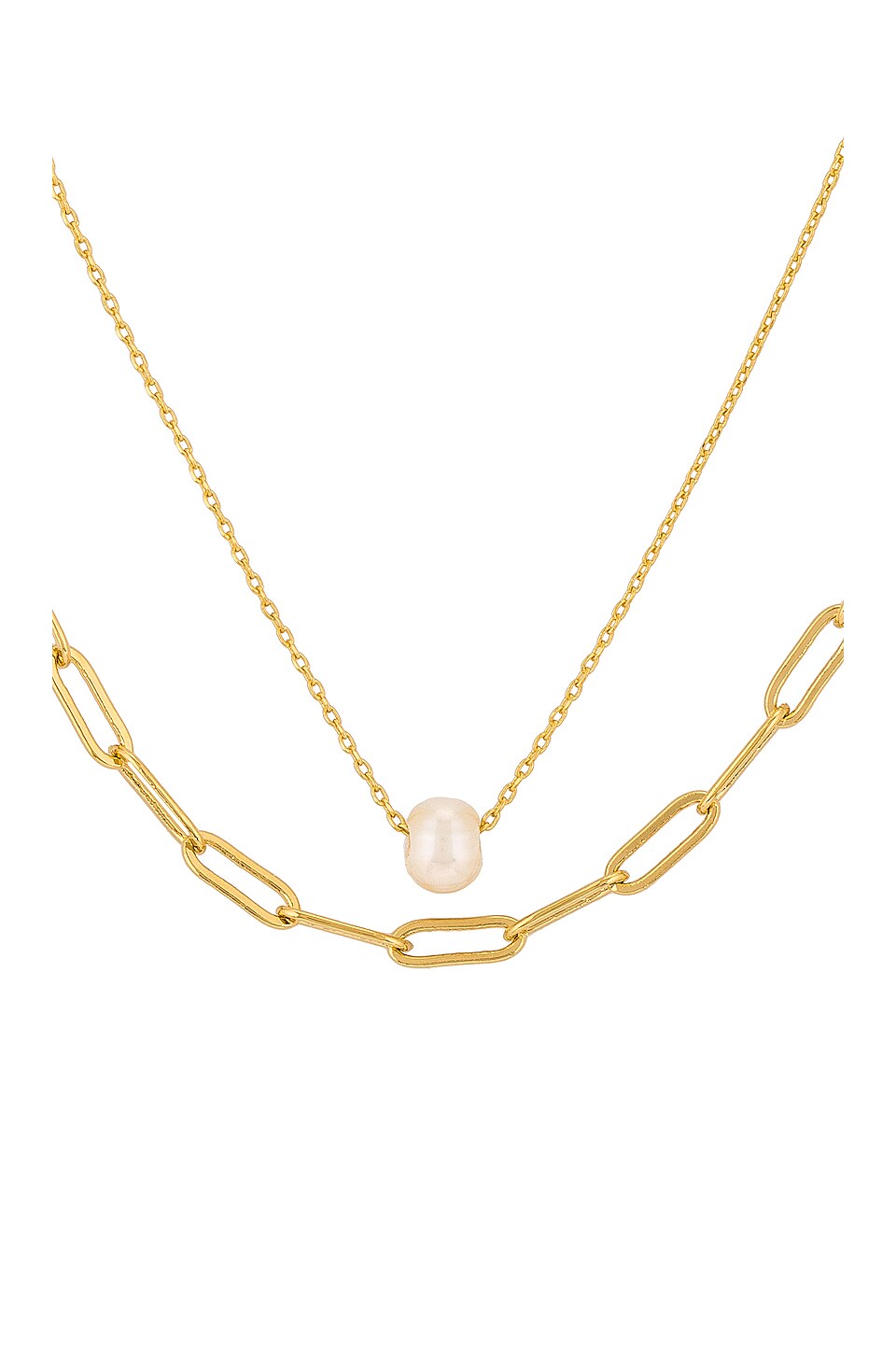 Cloverpost Roland Pearl Necklace in Yellow Gold