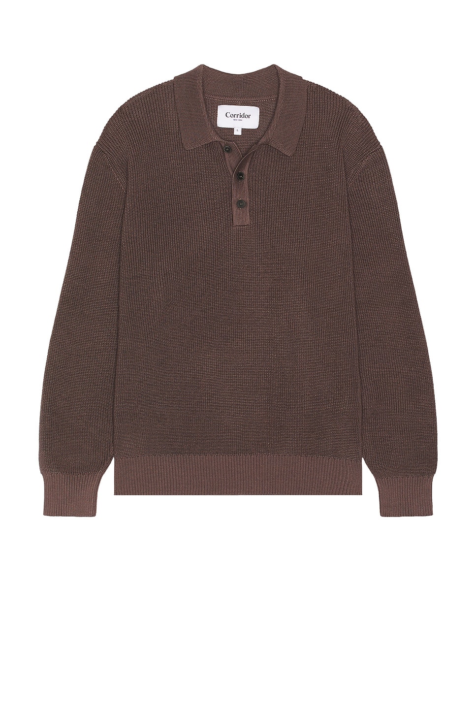 Long Sleeve Slouchy Polo - Thumbnail 1