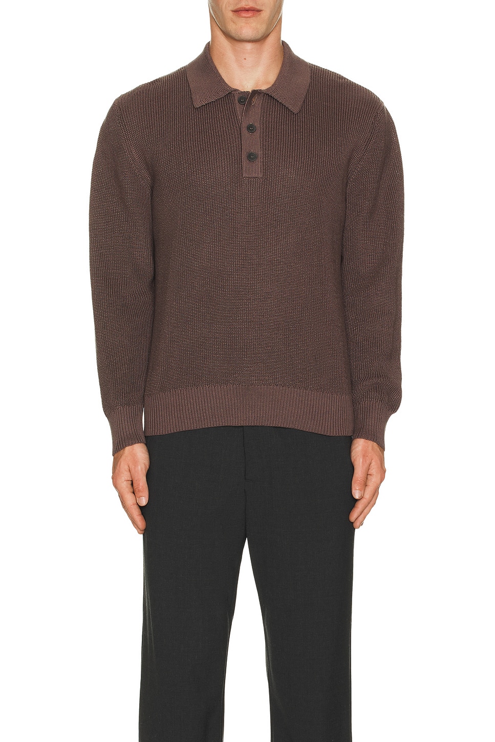 Long Sleeve Slouchy Polo - Thumbnail 3