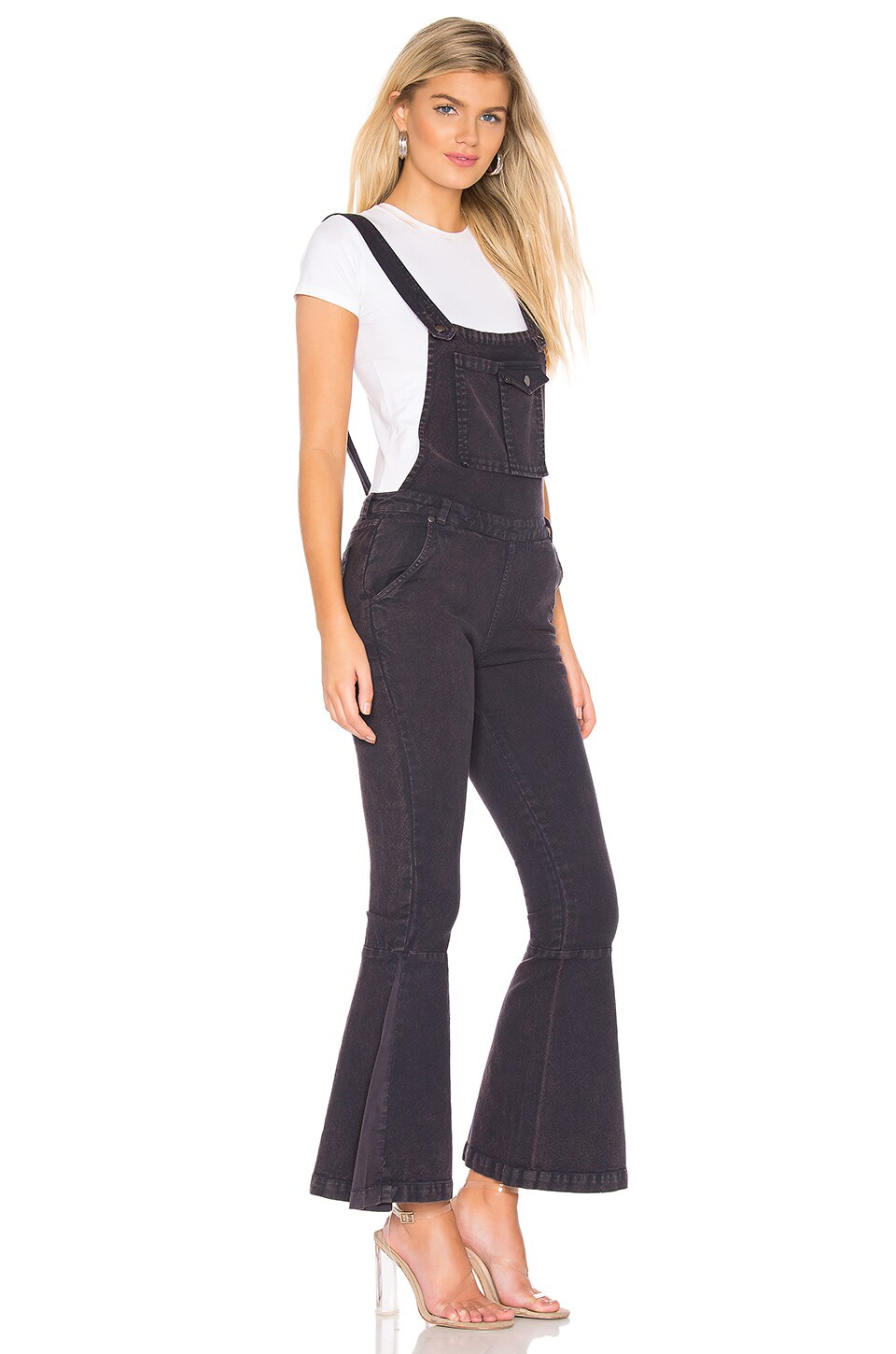 Chaser Flared Crossback Overalls in Blueberry | REVOLVE